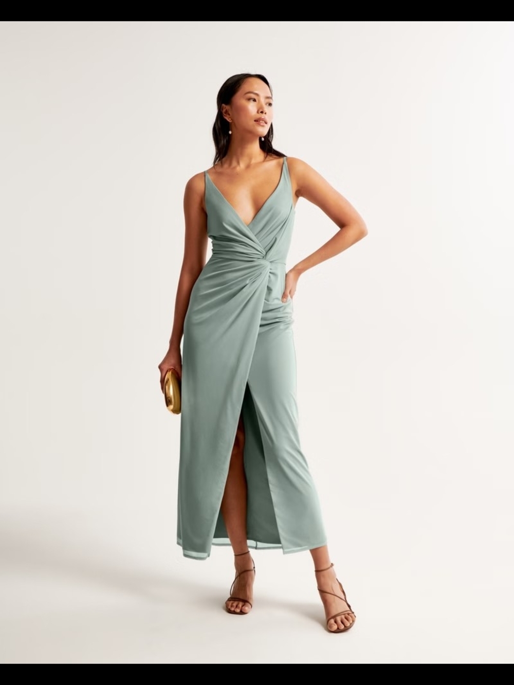 Abercrombie & Fitch Mesh Twist Wrap Gown - S